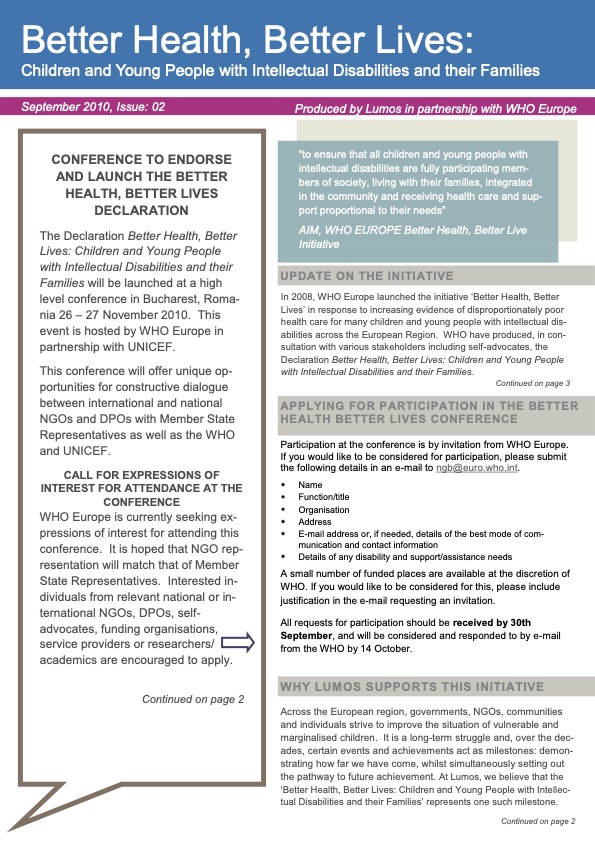 Better Health, Better Lives