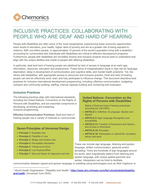 Inclusive Practices: Collaborating with People who are Deaf and Hard of Hearing