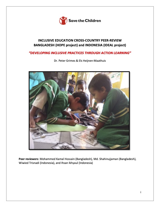 Developing Inclusive Practices through Action Learning: Inclusive education cross-country peer review Bangladesh and Indonesia