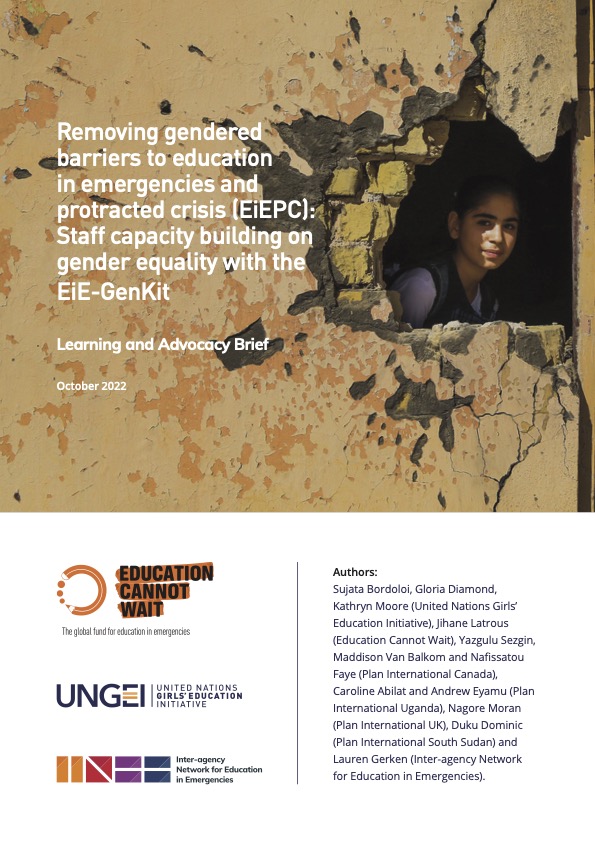 Removing gendered barriers to education in emergencies and protracted crisis (EiEPC)