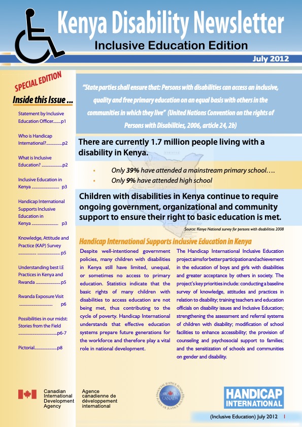 Kenya Disability Newsletter - Inclusive Education Edition