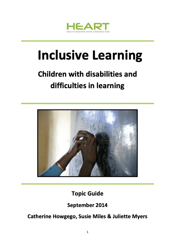 Inclusive Learning. Children with disabilities and difficulties in learning. Topic guide