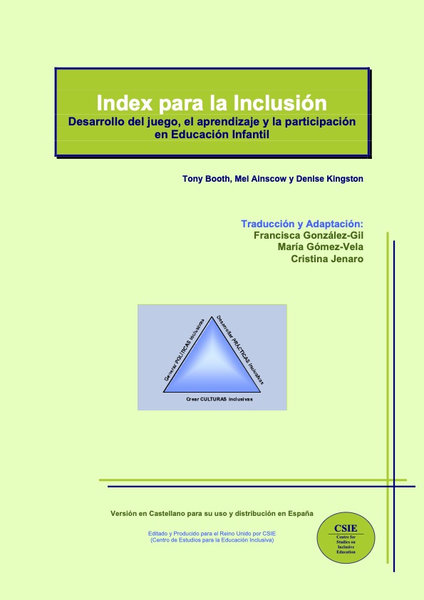 (Spanish) Index for Inclusion: Developing play, learning and participation in early years and childcare