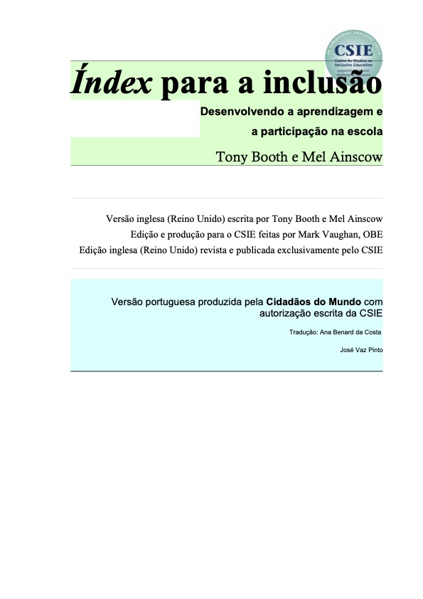(Portuguese) Index for Inclusion: Developing learning and participation in schools