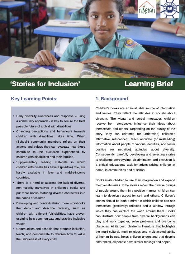 Stories for Inclusion - Learning Brief