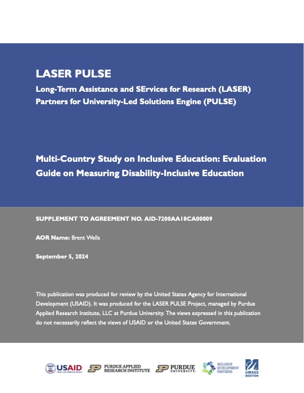 Multi-Country Study on Inclusive Education: Evaluation Guide on Measuring Disability-Inclusive Education