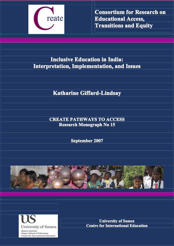 Inclusive Education in India: Interpretation, Implementation and Issues