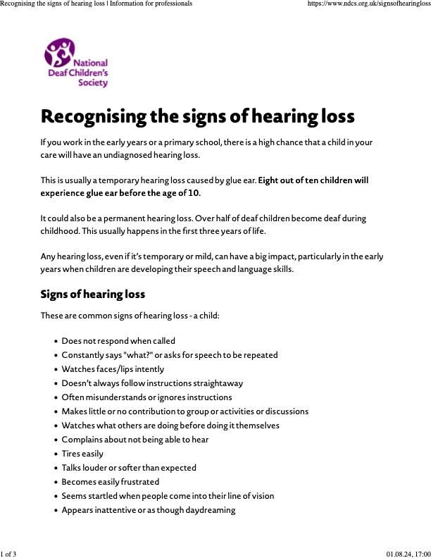Recognising the signs of hearing loss