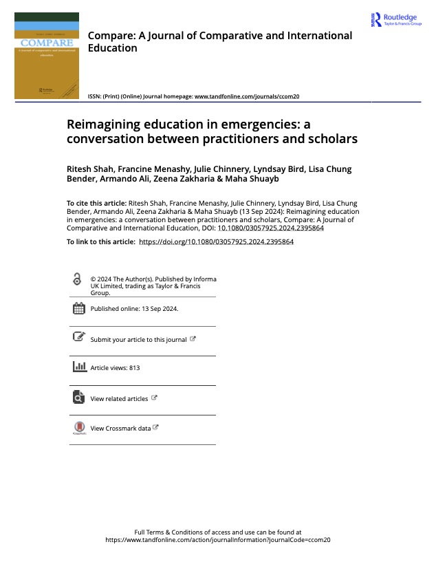 Reimagining education in emergencies: a conversation between practitioners and scholars