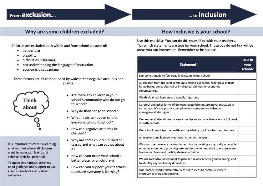 School for Everyone. A guide for school leaders (leaflet)