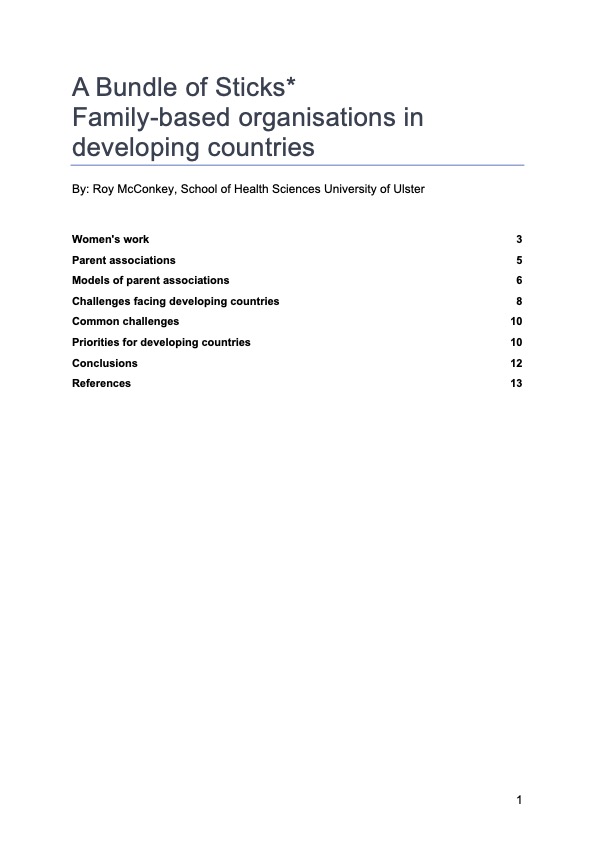 A Bundle of Sticks: Family-based organisations in developing countries