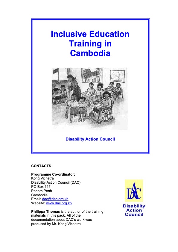 Inclusive Education Training in Cambodia: In-service teacher training on disability and special need