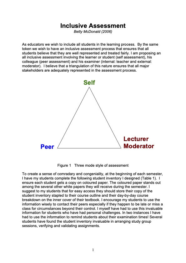 Inclusive Assessment