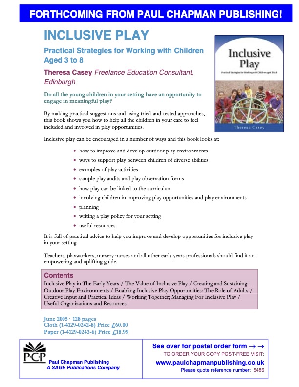 Inclusive Play: Practical strategies for working with children aged 3 to 8