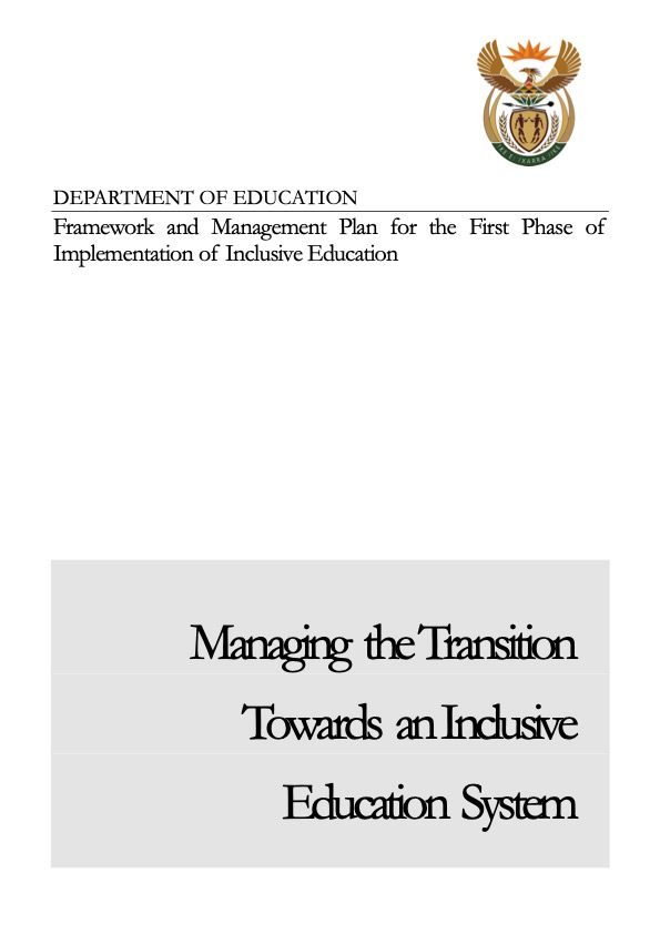 Managing the Transition Towards an Inclusive Education System