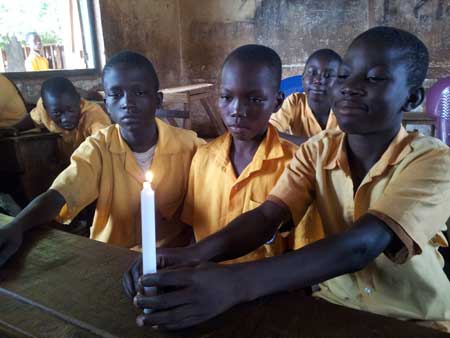 A practical science class in Choggu Primary A