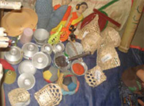 Local materials are used to help children develop their language skills