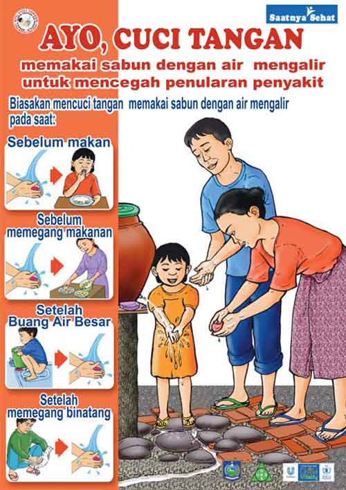Example of a poster showing the importance of handwashing