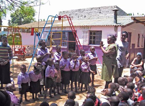 Pupils and teachers at Little Rock