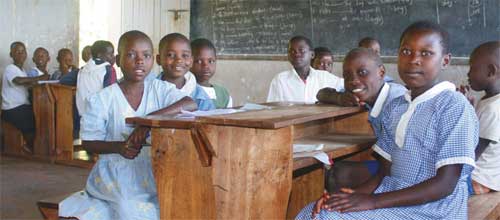 Deaf children in class in Bushenyi