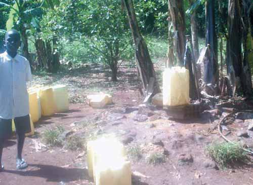 Water collection point, Agururu Primary School, Uganda (photo taken by school pupil)