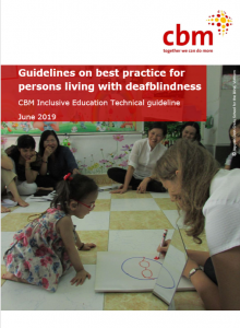 Front cover of CBM's guide on deafblindness