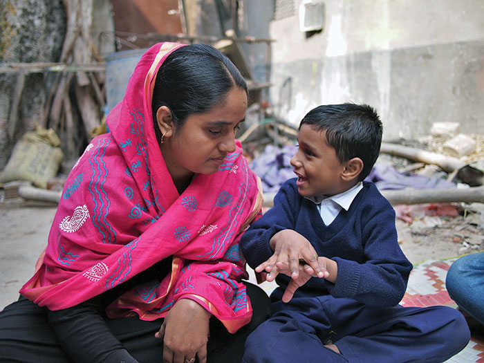 Resource parent teaching her own child