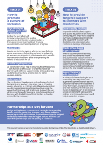 The image shows an infographic compiled by GLAD Inclusive Education Working Group on inclusive education