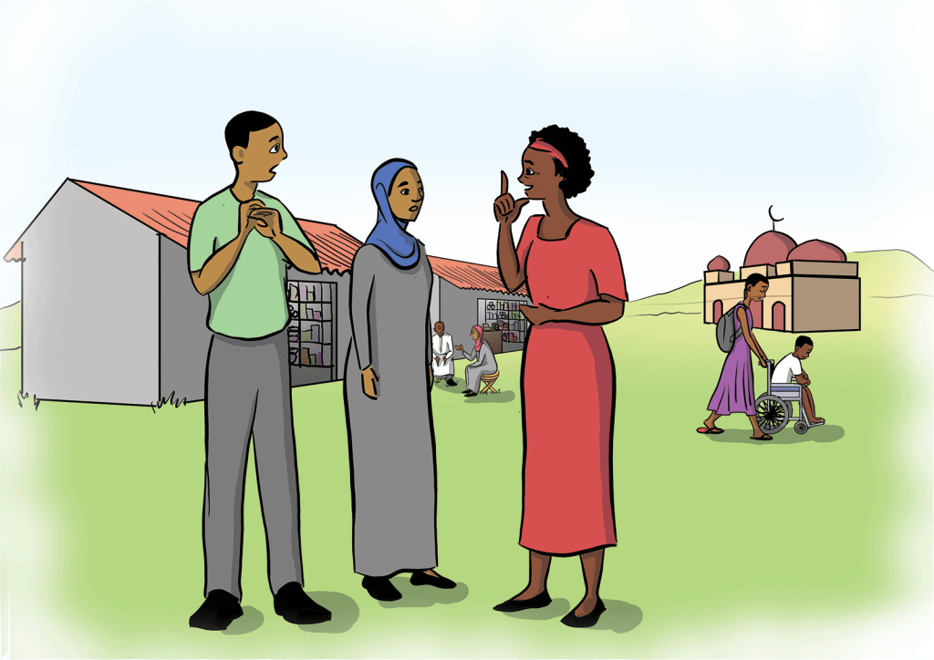 Sign Language in the community - Image by Gloria Katabazi/EENET/NAD